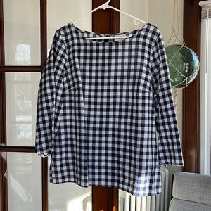Checkered linen blouse